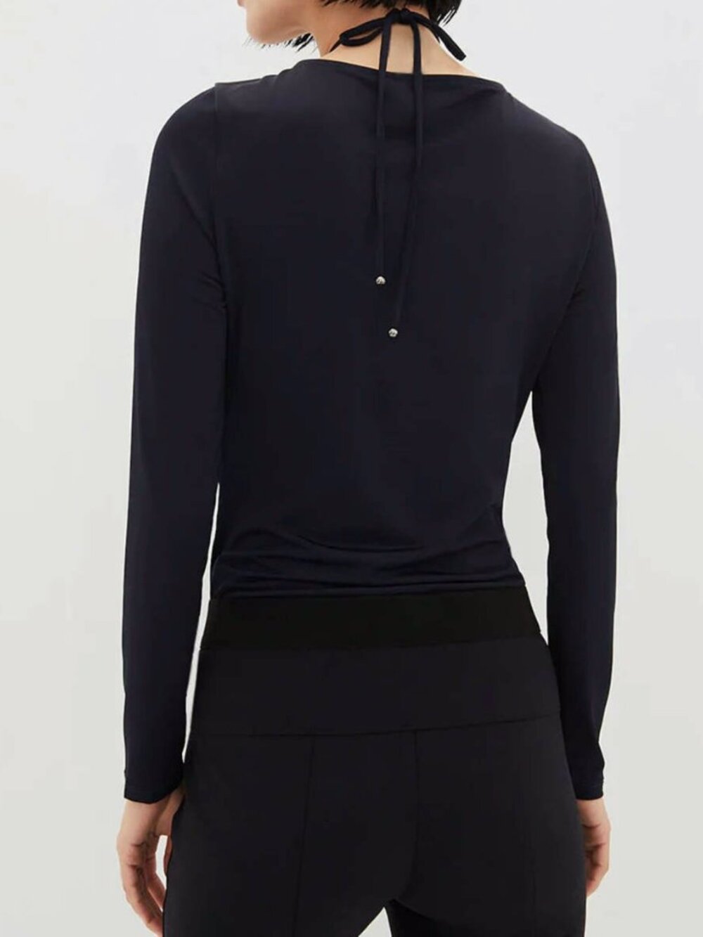 Veronica Beard "Roque" Stretch Jersey Top | Size 4 | Navy Blue - Picture 9 of 10
